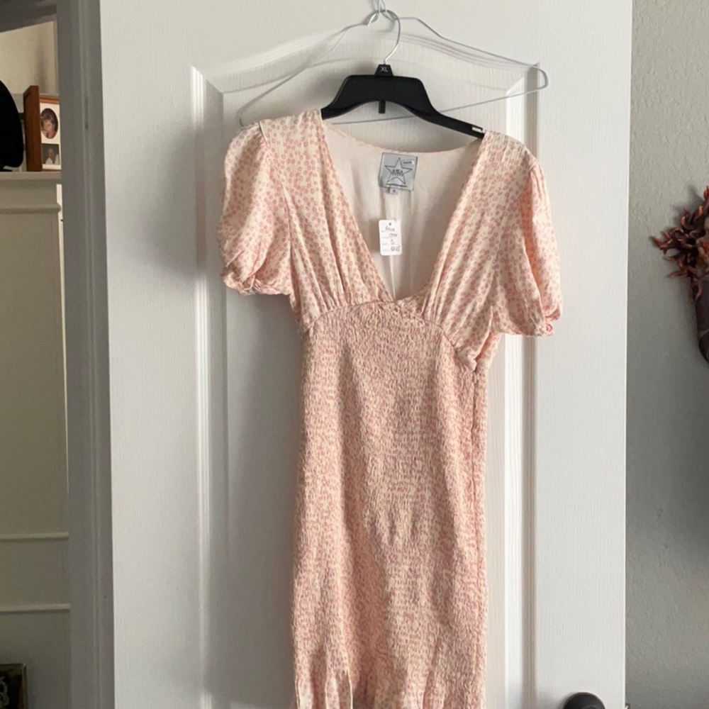 AREA Pink Patterned Mini Dress